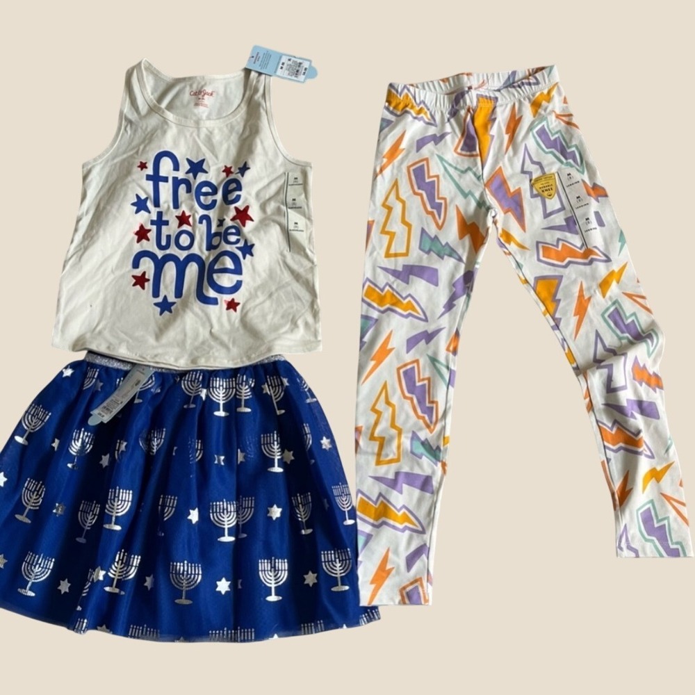 Cat & Jack Girls Size 8 Clothing Bundle 3 Pc Tank Skirt Leggings NWT